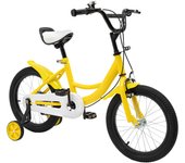 Bicicleta para niños, 16 pulgadas, bicicleta infantil para niños y niñas, con estabilizadores extraíbles, amarillo