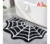 Black Spider Web Halloween Rug Bathroom Rug For Halloween Decor Spooky Gothic Bath Mat Non-Slip Tufted Mat For Front Door Living