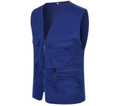 GASL-Chaleco hombre, chaqueta multi-bolsillos-zip, pesca sin mangas, trabajo acampar, exteriores V-cuello, voluntario.