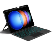 RGB Backlit Spanish Keyboard with Touchpad for Xiaomi Pad 6S Pro 12.4'' Magnetic Detachable Case with Pencil Holder Stand Cover