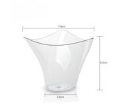 25/50PCS Disposable Cups for Party Birthday 3.4OZ Twisted Triangle Mousse Dessert Ice Cream Frozen Pudding Cup