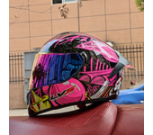Casco de cara completa para Motocicleta Casco clásico de carreras con doble lente
