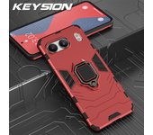 KEYSION Shockproof Armor Case for OnePlus Nord 4 Soft Silicone+PC Ring Stand Holder Phone Back Cover for OnePlus 1+ Nord 4 5G