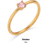 E.b.belle 12 Months Constellation Cz Birthstone Rings For Woman Gold Plated Stainless Steel Zodiac Birthday Ring Jewelry