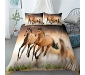 Running horse 3d bedding set king queen double full twin single size bed linen set King/Queen Size Print Decor Botanical Plants