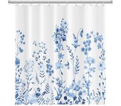 Green Plant Leaf Vines Flowers Shower Print Modern Nordic Minimalist Polyster Home Decor Bathroom Curtain with Hooks
