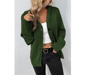 SSITO Cárdigan con capucha para Mujer, suéter de DOT de manga Larga con Cuello en V, solo, Abrigo de Dot Con Cordón, otoño E Invierno, Nuevo