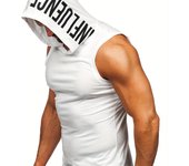 Camiseta sin mangas con capucha para hombre, estampado de letras de moda, chaleco deportivo transpirable para entrenamientos de