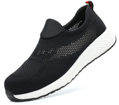 Zapatillas de trabajo ligeras de malla de verano, zapatos de seguridad con punta de acero para hombres y mujeres, zapatos de construcción transpirables, botas de trabajo, calzado