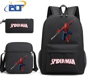 Spider-Man Printed Student Schoolbag Set Children's Backpack Shoulder Bag Pencil Case Three-piece Set