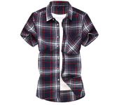 Nuevas camisas de los hombres Casual marca Slim Fit diseñador cuadros camisas de manga corta ropa para hombre tendencia Social para hombre camisa de oficina 7XL