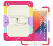 For Apple iPad 10.2 2019 2020 2021 7th 8th 9th Gen A2197 A2602 Case Kids Safe Silicon PC Hybrid Shockproof Stand Tablet Cover