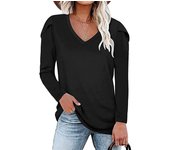 Casual long sleeved T-shirt with petal collar, women, suitable for spring and autumn