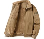 Retro Style Man Coats New Winter Outdoors Fleece Thickening Keep Warm Parkas Flip Collar Solid Windproof Flight Suit Jackets Man