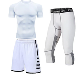 Men's Running Tracksuit Training Fitness Sportswear Set Compression Leggings Sport Clothes Gym Tight Sweatpants Rash Guard Lycra