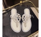 New round drill flat women's slippers fashion beach toe peg rhinestone flip-flops