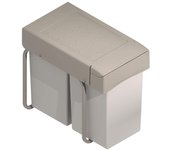 Cubo de Basura extraíble con extracción Manual para Mueble de Cocina - Capacidad 14+14 litros