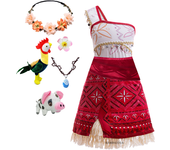 Girls Moana New Dresses Vaiana Princess Dress Kids Cosplay Costume Halloween Carnival Party Vestidos Outfits ﻿