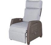 Grand patio Tumbona Relajante con cojín de Asiento, Silla de jardín, Respaldo Ajustable, Tumbona de ratán para Interior, Uso Exterior (Mimbre marrón Claro, cojín Beige)