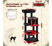 Árbol para gatos de lujo torre de juego grande centro de actividad estable y estable árbol para gatos con hamaca y bonita casa