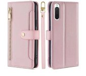 Magnético Multifuncional Moda Cremallera Funda de Cuero Solapa Sony Xperia 10 IV, Cuerda Colgante Funda protectora