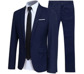 Spring 1-piece suit popular suit jacket pants temperament men's suit set solid color large size lapel suit jacket pants street wear