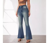 New retro slim fit micro flared jeans for women's stretch high waisted pants