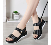 mujeres señoras madre zapatos de cuero genuino sandalias pisos suave gancho bucle coreano Bling verano playa tamaño 35-40