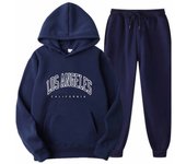 Conjunto de 2 piezas para hombre y mujer, sudadera con capucha, chándal y Joggers, pantalones de chándal de cuello redondo