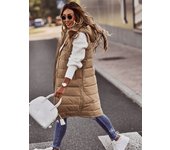Women Puffer Vest Winter Hooded Sleeveless Zip Up Long Puffy Jacket Warm Thick Quilted Coats with Pockets,mid-length cotton vest
