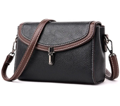 Bolso de hombro de cuero PU para mujer, bandolera de gran capacidad con solapa pura, Simple, a la moda, Color sólido
