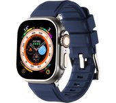 Correa De Deducción De Reloj De Silicona Transversal De Color Sólido Para Apple Watch Series 42/44/45/49mm