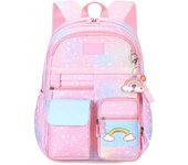 Lindo Mochilas infantiles Mochilas Tipo Casual Ultraligero Mochilas Escolares Mochilas infantil Niñas Mochilas Escolares para para 3-6 Grado Estudiante Primaria Mochila Galaxia Rosa