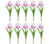 10Pcs Creative Simulated Tulip Flower Rustic Silk Flower Bouquet of Artificial Plants Artificial Plants Lightweight