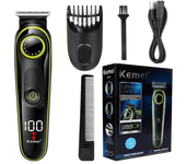 Kemei Men 20 Length Adjustable Beard Hair Trimmer Precision Electric Facial Rechargeable Hair Clipper Powerful Cutting Machine