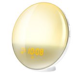 Luz despertador analógica LED Reloj despertador electrónico Luz de ambiente de colores Lámpara de cabecera Ruido blanco Niños Radio FM