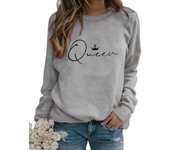 Queen Autumn and Winter Women's Top Printed Casual Loose Sweatshirt HB064