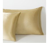 2pcs Funda De Almohada De Color Sólido De Satén (sin Núcleo De Almohada), Fundas De Almohada Suaves Y Transpirables