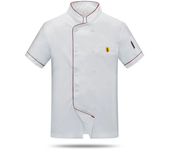 Abrigo de Chef uniforme chaqueta de Catering ropa Casual chaquetas para hombre blanco hombres traje suelto de manga corta