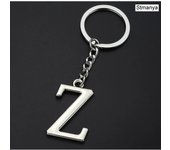 DIY A-Z Letters key Chain Car Men Metal Keychain Ring Women Car Key Ring Simple Silver Color Letter Name Key chain Party Gift