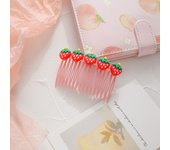 Peines de pelo Kawaii para niños y niñas, peine con flequillo, pinzas para el cabello, tocado de pasador, horquilla de fresa de dibujos animados, peine para bebé, novedad