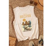 Rock Hip Hop Print Women's Tank Top Summer Street Fashion Women's Crew Neck Tank Top Everyday Casual Women's Sleeveless T-shirt