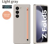 Double Sided For Samsung Galaxy Z Fold 5 Case Matte Hard Back With Pen Glass Film Protection Cover