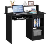 Mesa Escritorio Blanca Mesa de Ordenador con Cajones Escritorio de Oficina con Soporte de Monitor Mesa PC para Despacho 106x50x94cm