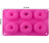 Molde de silicona con 6 cavidades para donas, moldes 3D para hornear pasteles, magdalenas, gelatina, galletas, pastelería, cocina