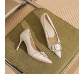 [Sheepskin] High Heels Women's Stiletto Heel 2024 Autumn New Pointed Shallow Commuter Patent Leather Shoes