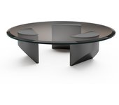 Mesa de café transparente de diseño creativo nórdico. Mesa redonda de vidrio para la sala de estar. Diseño minimalista y vintage