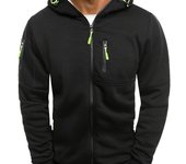 Chaqueta con cremallera para hombre, de manga larga Sudadera con capucha, suelta, cómoda, informal, ropa para hombre