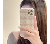 Velvet Thousand Bird Grid Pattern Suitable For iPhone 16 15 14 13 12 11 Pro Max Phone Case Huawei P40 60 70 MATE 30 40 50 60