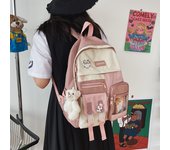 Dibujo animado, transparente, lindo, chica suave, mochila, estudiante, viento pequeño, universidad, bolso escolar, nailon